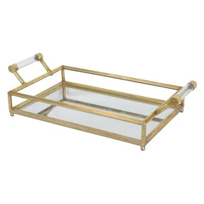 METAL MIRROR TRAY 22"W, 5"H