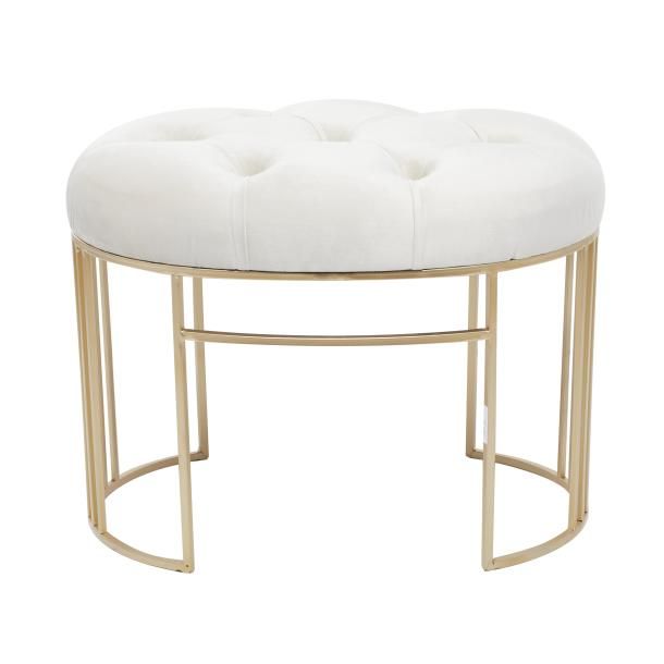 METAL ROUND VELVET BENCH 24"W, 19"H 58774