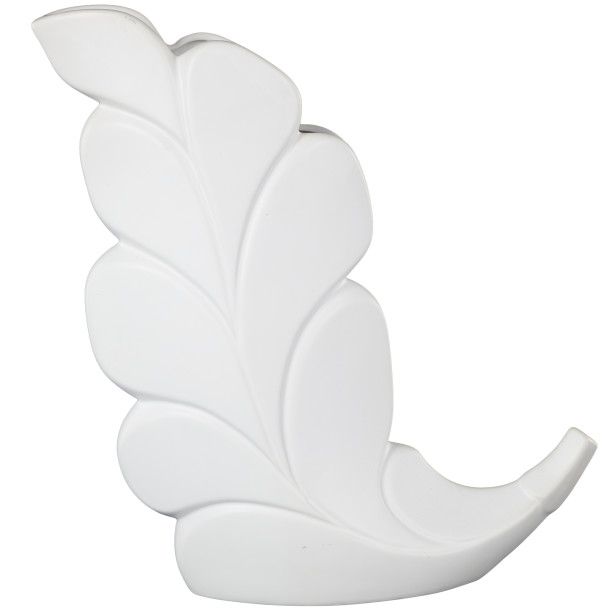 CERAMIC LEAF VASE 14"W, 15"H
