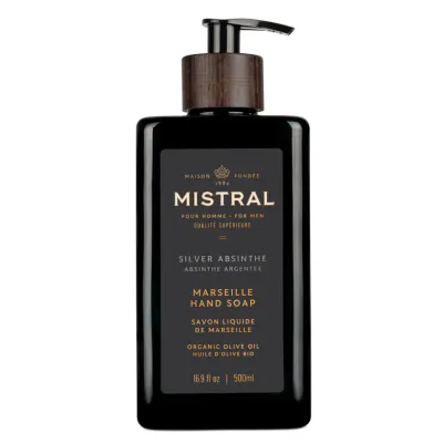 MISTRAL MENS SILVER ABSINTHE MARSEILE HAND SOAP