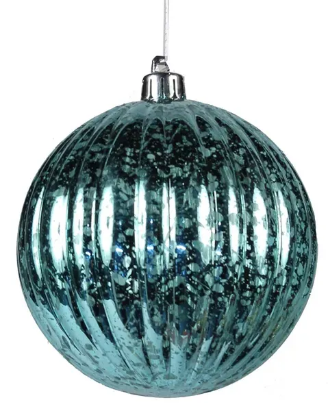 Marble Glass Ball Ornament LIGHT TURQUOISE 150MM SHINY