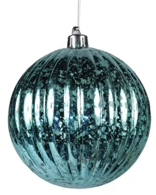 Marble Glass Ball Ornament LIGHT TURQUOISE 150MM SHINY