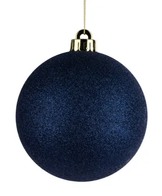 Glitter Ball Ornament NAVY BLUE 150MM GLITTERED