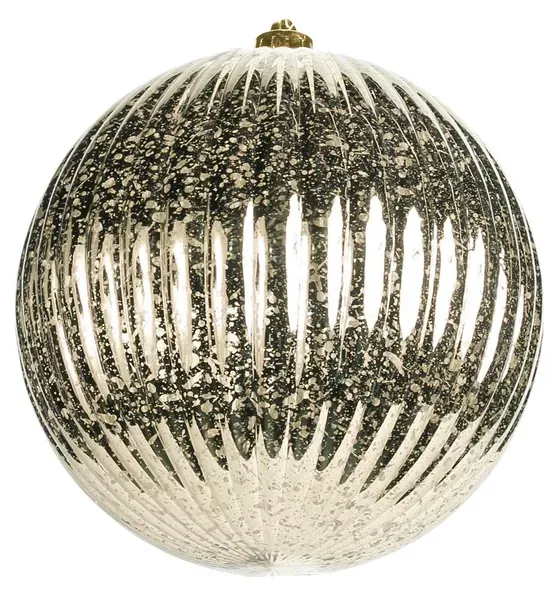 Marble Glass Ball Ornament CHAMPAGNE GOLD 200MM SHINY