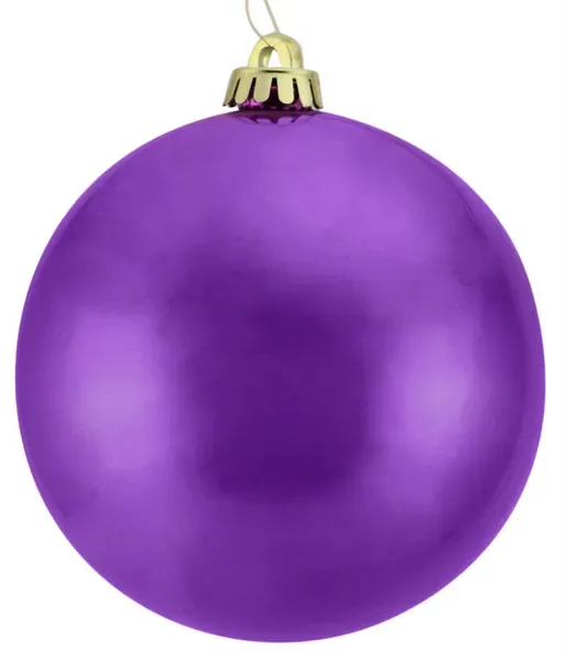 Smooth Ball Ornament Purple 150 mm Shiny