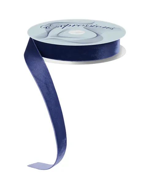 Woven Velvet Ribbon NAVY BLUE 7/8" 10 yards
