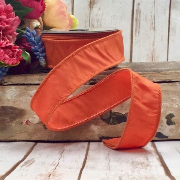 1.5" x 10yds taffeta, persimmon
