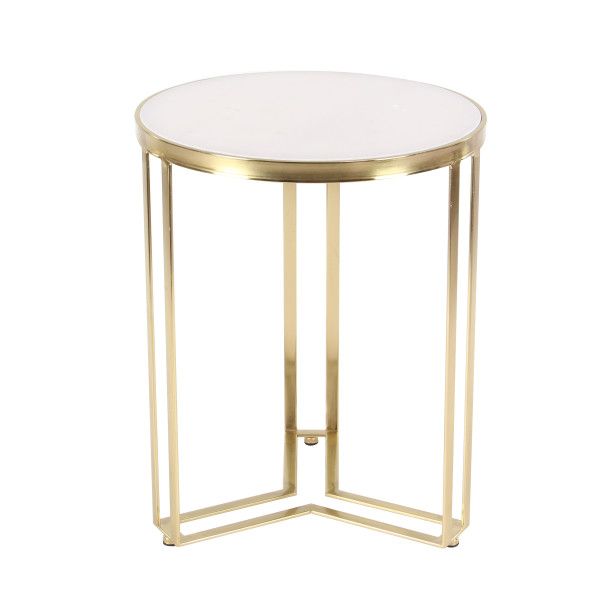 METAL MARBLE ACCENT TABLE 18"W, 23"H