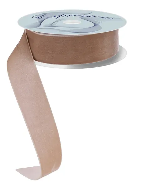 Woven Velvet Ribbon TAUPE 1.5" 10 yards
