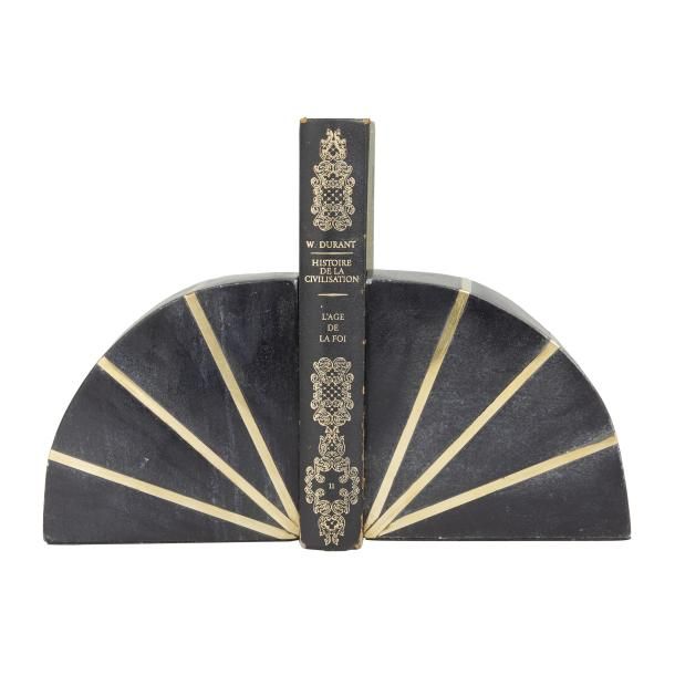 MARBLE BOOKEND BLACK PR 5"W, 5"H