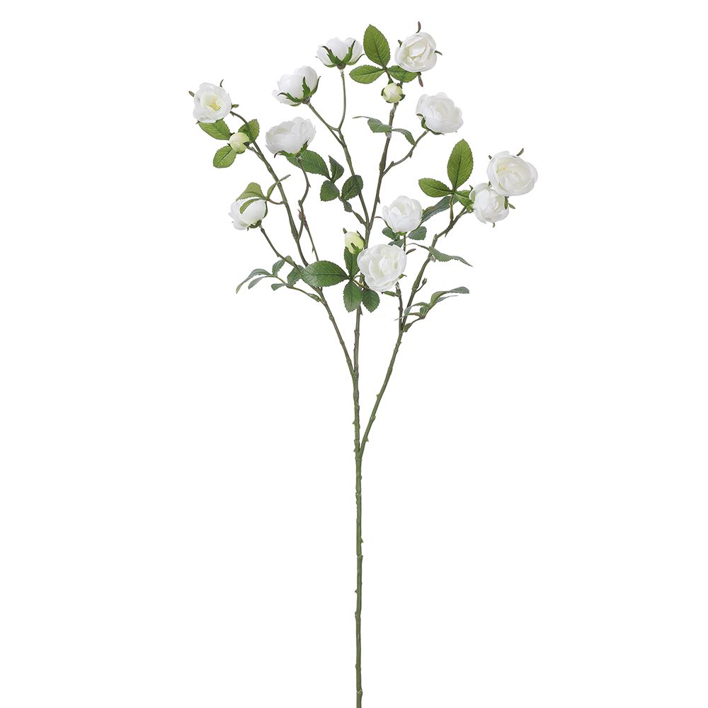 34"MINI GARDEN ROSE SPRAY WH