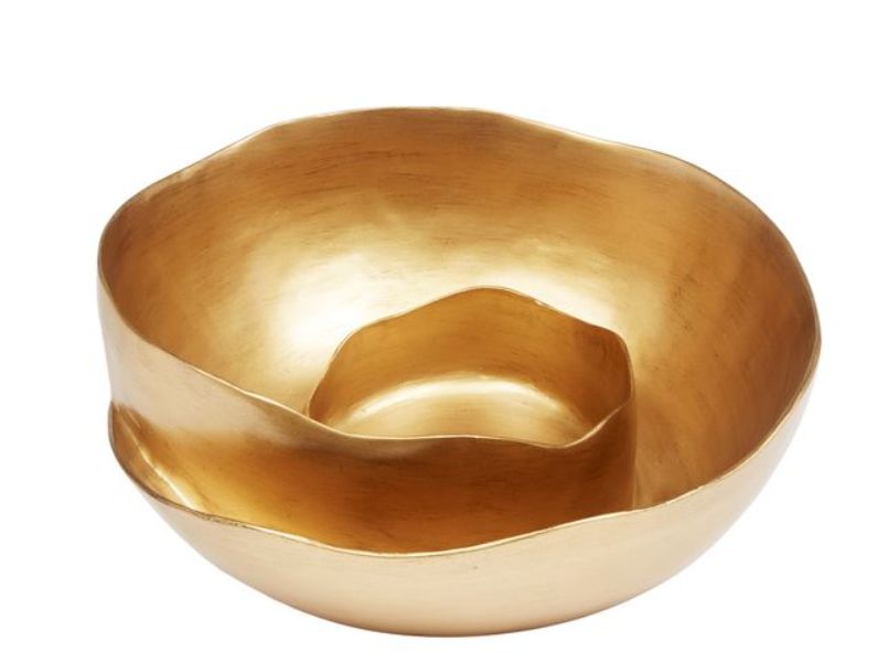 KNOX DECORATIVE GOLD LEAF SWIRL BOWL