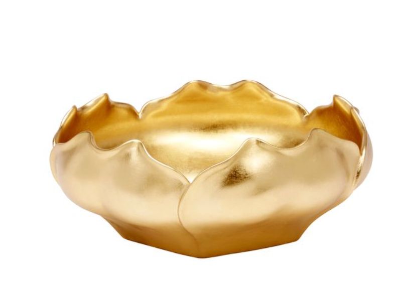 PIERCE DECORATIVE BOWL W GOLD LEAF FINISH