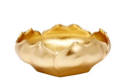 PIERCE DECORATIVE BOWL W GOLD LEAF FINISH