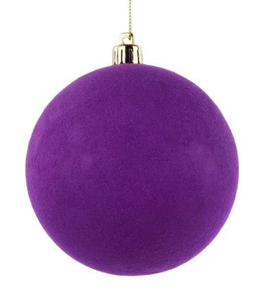 Smooth Flocked Ball Ornament PURPLE 100MM FLOCKED