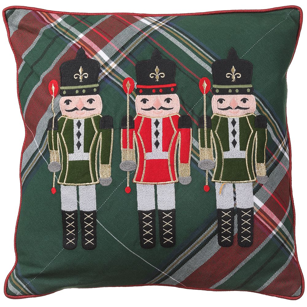 18W18"L PLAID/VEL NUTC.PILLOW