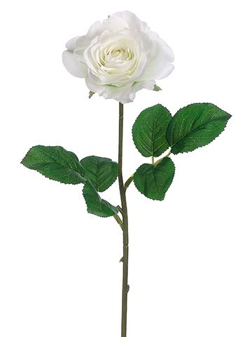 17"SMALL TEA ROSE SPRAY WH