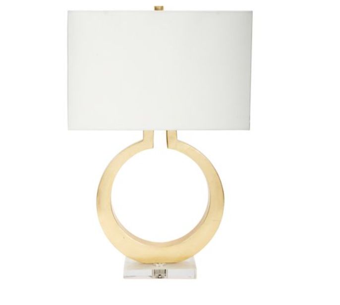 EQUINOX GOLD LEAF FINISHED LAMP W CRYSTAL BASE