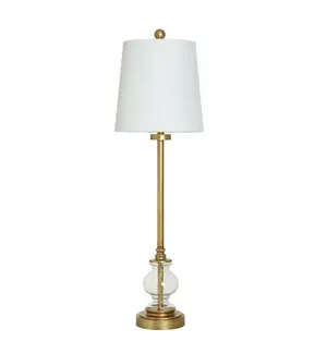 Clear Seeded Glass Buffet Lamp