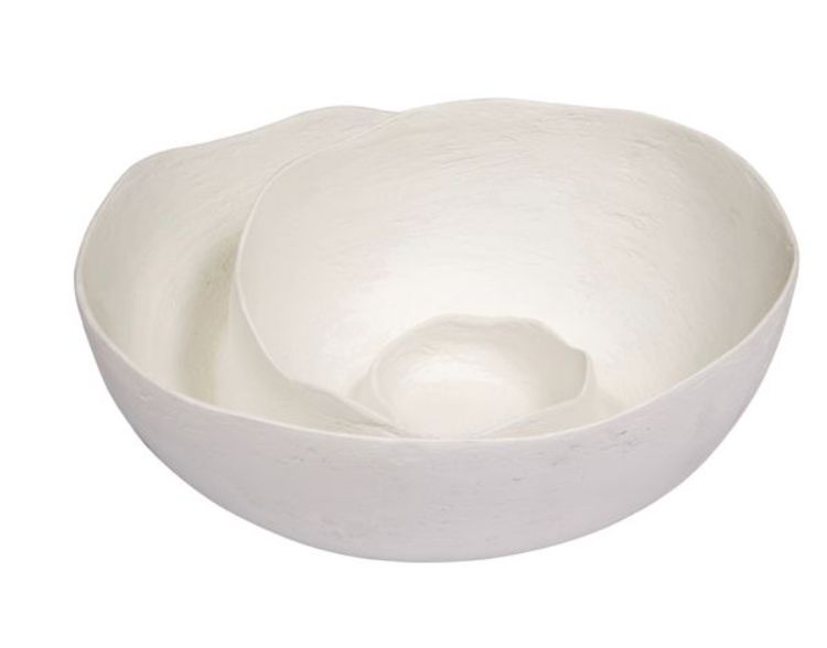 SOTO WHITE GESSO SWIRL DECORATIVE BOWL