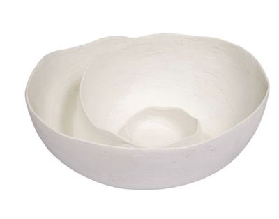 SOTO WHITE GESSO SWIRL DECORATIVE BOWL