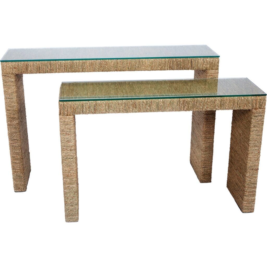Finn Seagrass Wrapped Nesting Console Table