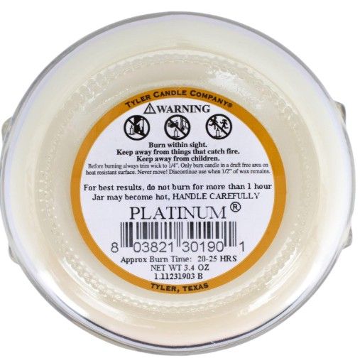 3.4 OZ PLATINUM CANDLE
