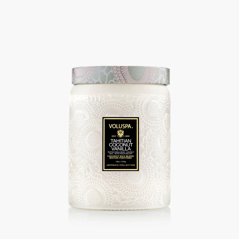 18 oz Tahitian Coconut Vanilla Large Jar Candle