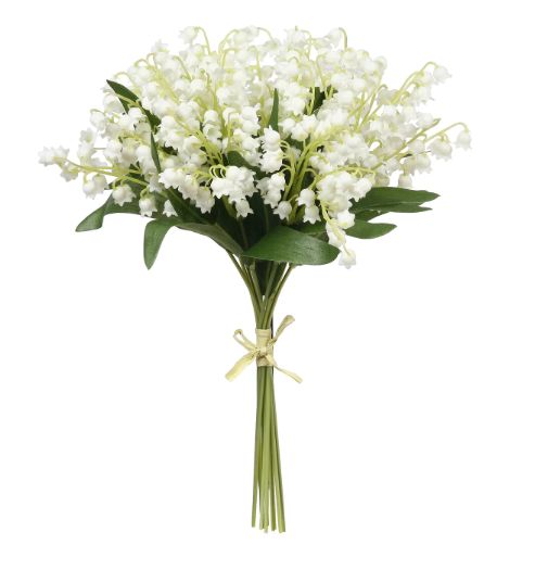 LILY OF THE VALLEY BOUQUET 12" H CREAM