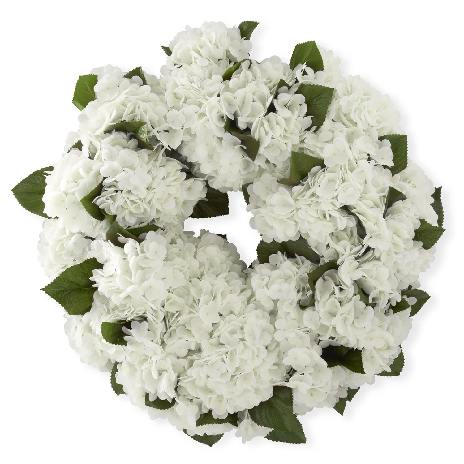 24" WHITE REAL TOUCH HYDRANGEA WREATH