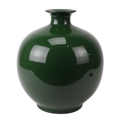 POMEGRANATE SHAPE PORCELAIN VASE 11'' GREEN