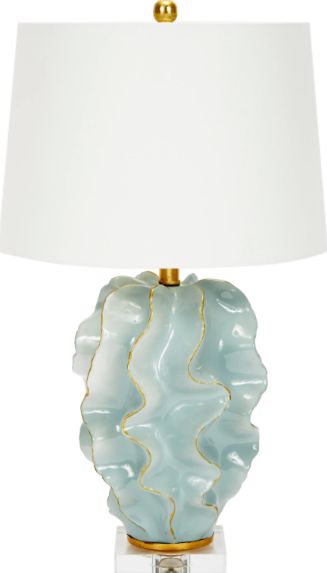 HANNAH BLUE CERAMIC WAVE LAMP