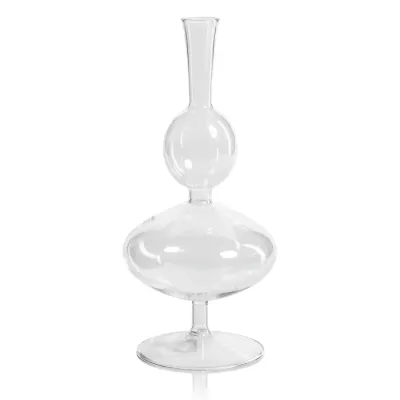 Lily Glass Footed Double Vase - 11.25"