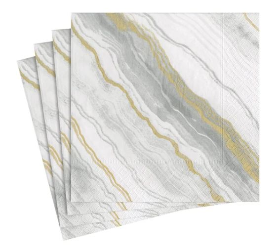 MARBLE GREY COCKTAIL NAPKINS