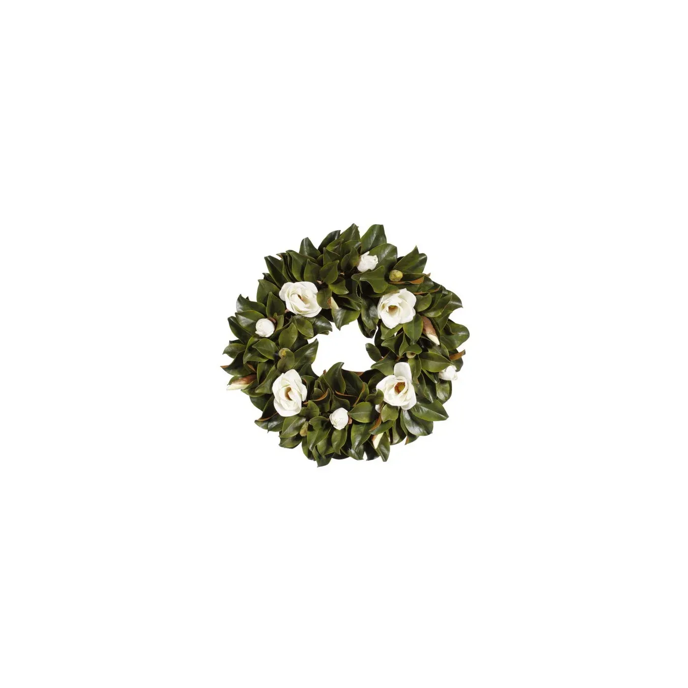 WINWARD MAGNOLIA WITH FLOWERS SILK WREATH 30"