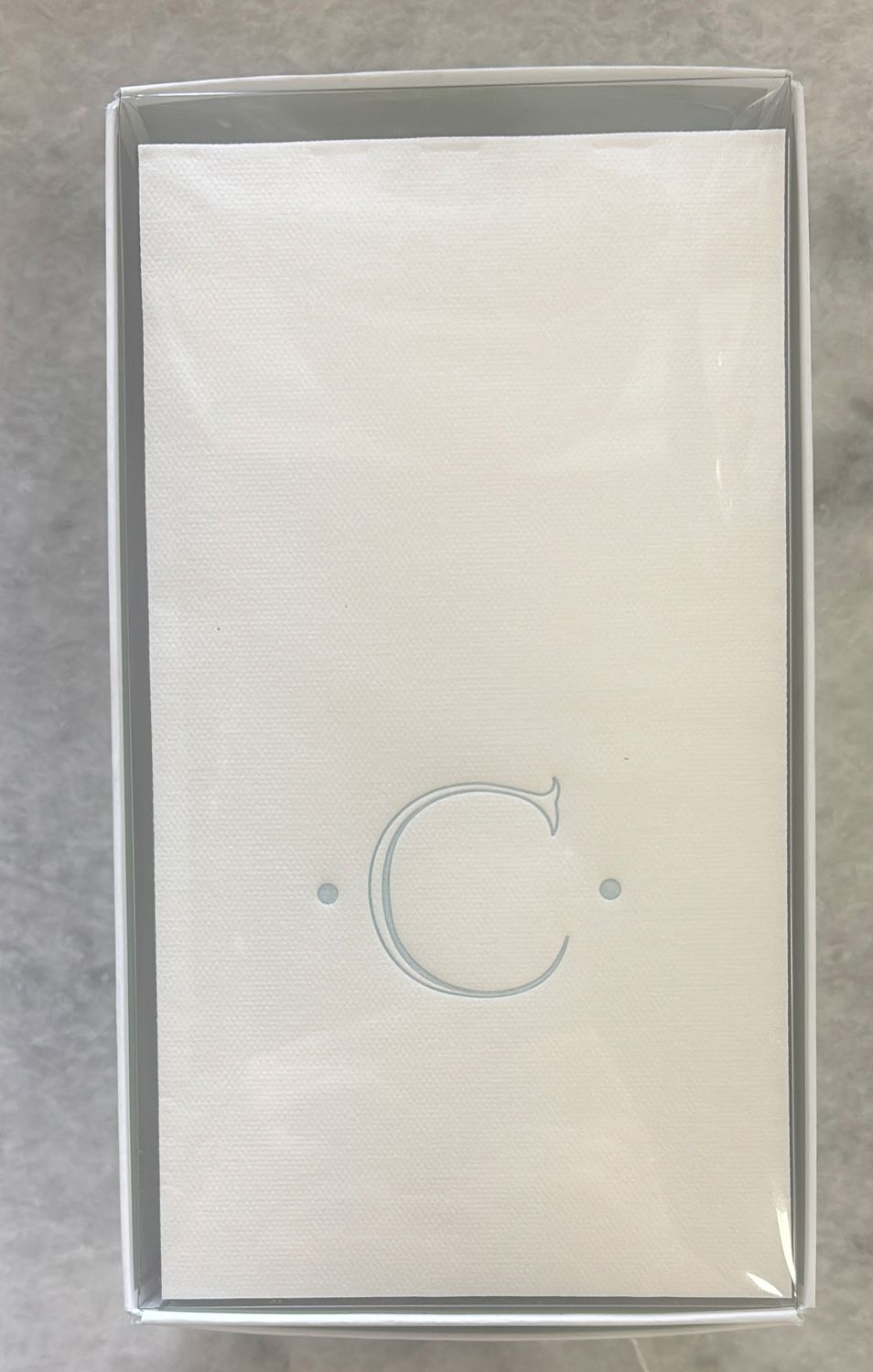 ROBIN'S EGG "C" PAPER LINEN GUEST TOWEL