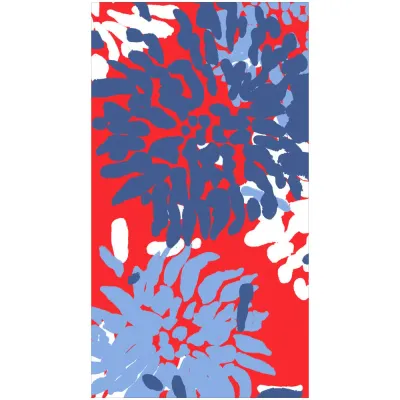 CHRYSANTHEMUM RED/WHITE/BLUE HOSTESS NAPKIN