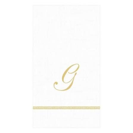 GOLD HEMSTITCH SCRIPT "G" TRIPLE-PLY NAPKINS
