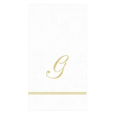 GOLD HEMSTITCH SCRIPT "G" TRIPLE-PLY NAPKINS