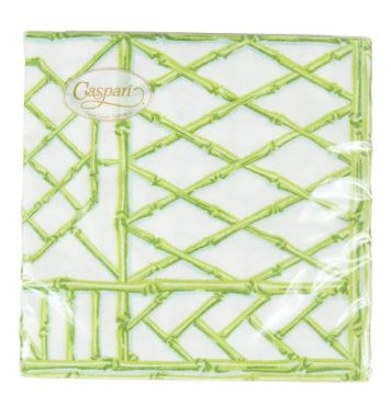 BAMBOO SCREEN COCKTAIL NAPKINS MOSS GREEN