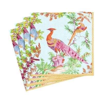 CHELSEA BIRDS CELADON COCKTAIL NAPKINS