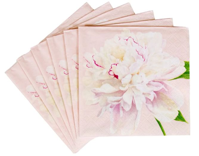 DUCHESS PEONIES BLUSH COCKTAIL NAPKINS