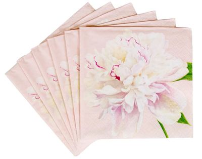 DUCHESS PEONIES BLUSH COCKTAIL NAPKINS