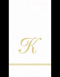 GOLD HEMSTITCH SCRIPT "K" TRIPLE-PLY NAPKINS