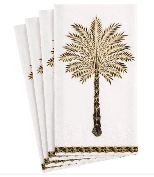 GRAND PALMS BLACK HOSTESS NAPKINS