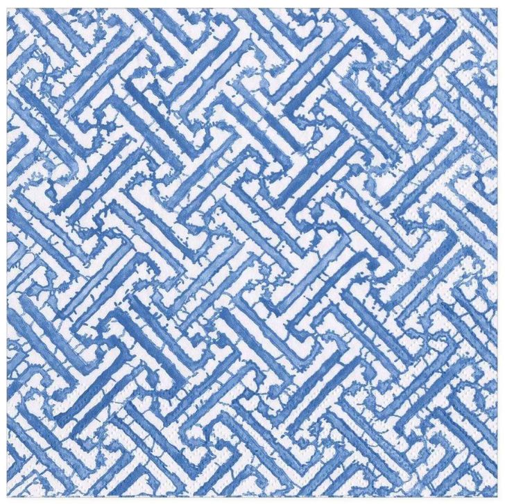 FRETWORK DINNER NAPKINS BLUE