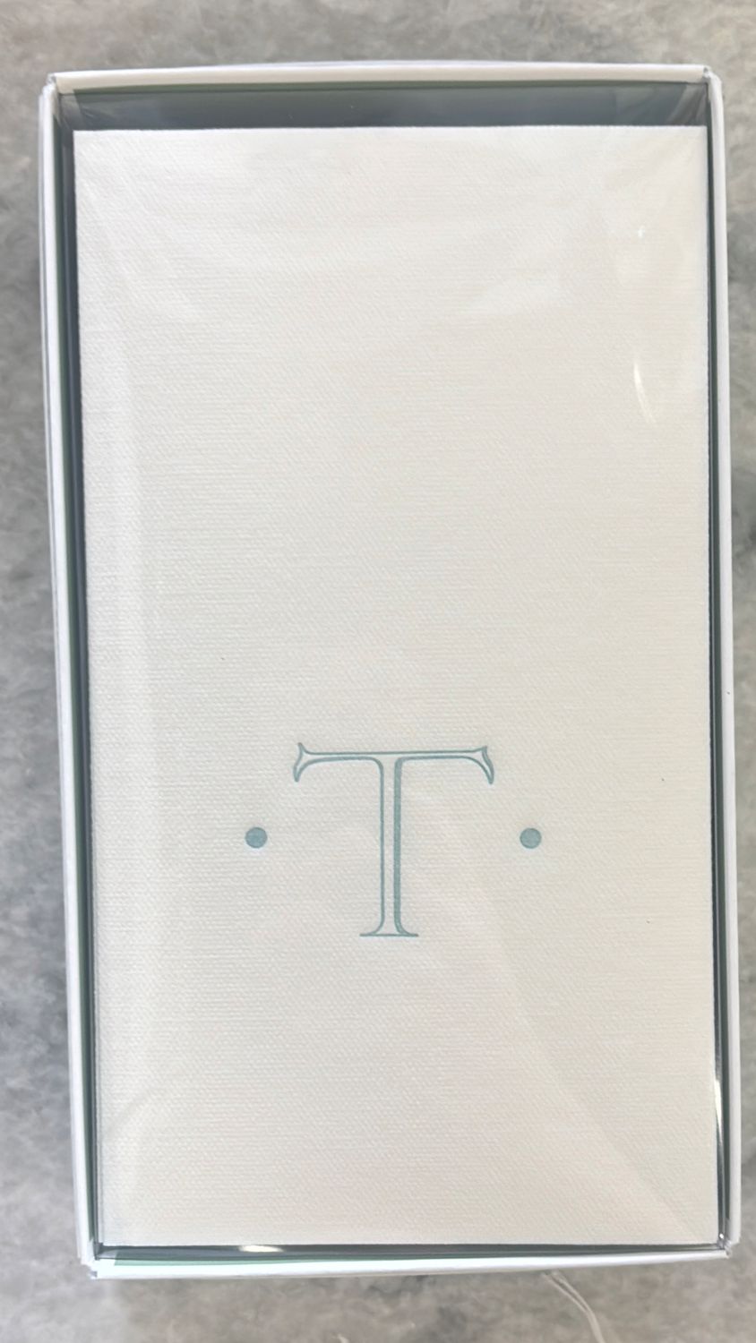 ROBIN'S EGG "T" PAPER LINEN GUEST TOWEL