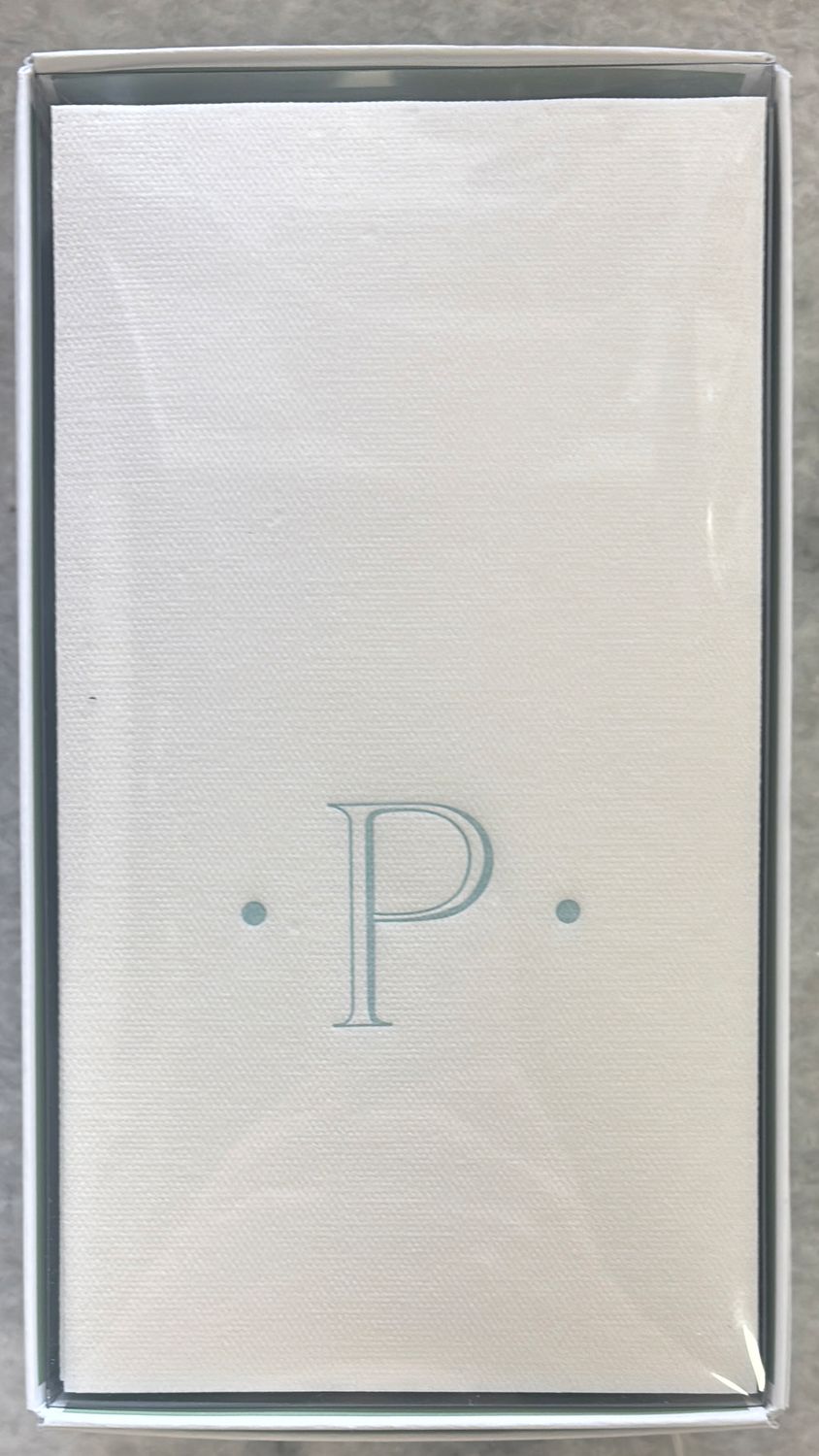 ROBIN'S EGG "P" PAPER LINEN GUEST TOWEL