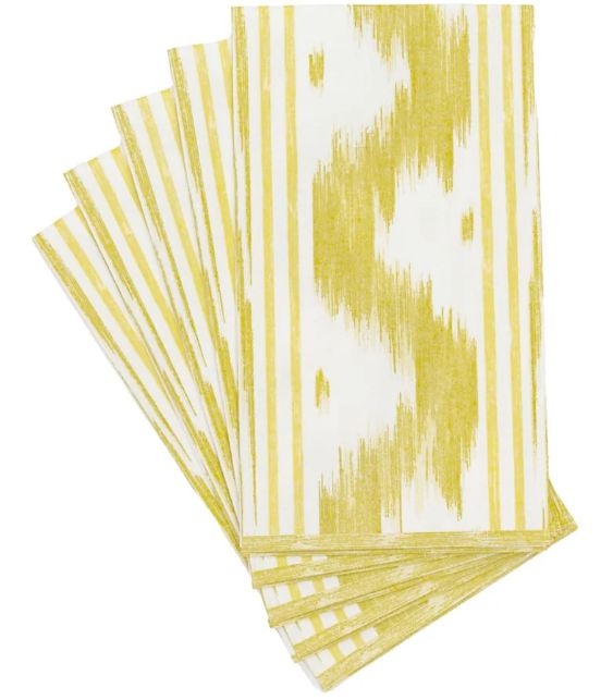 TOILE DE NANTES YELLOW-PAPER LINEN HOSTESS NAPKINS