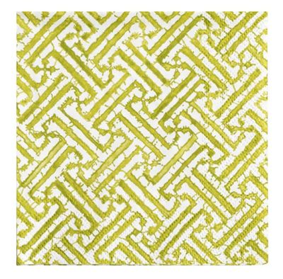 FRETWORK COCKTAIL NAPKINS MOSS GREEN